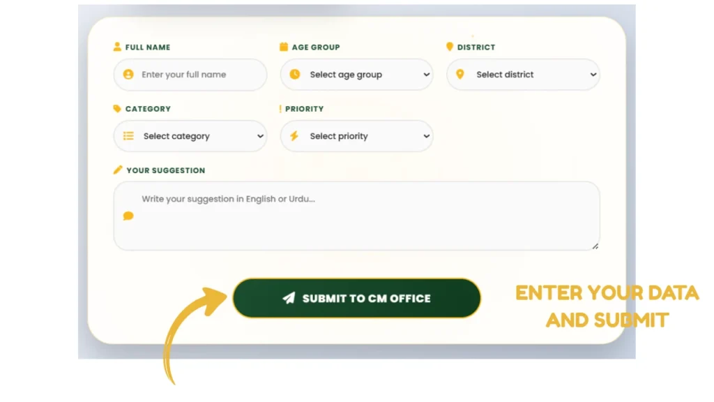 Talk to CM Portal How to Submit Your Suggestion to CM Office
